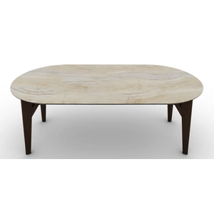 Calligaris Abrey W78.7-inch Ceramic/Wood Customizable Oval Dining Table