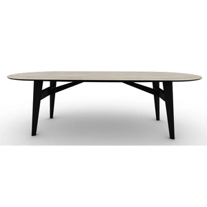 Calligaris Abrey W98.4-inch Ceramic/Wood Customizable Oval Dining Table