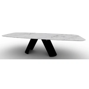 Calligaris Apian W118.1-inch Ceramic/Metal Customizable Elliptical Dining Table