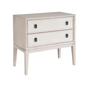 Universal Furniture Presley Wood Nightstand w/2 Drawers in Rolling Fog