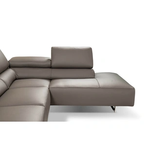 J&M Furniture I794 Premium Leather/Wood Sectional Sofa, Grey