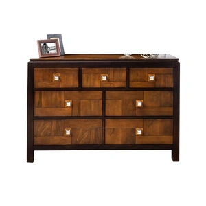 Furniture of America Patra Wood Dresser w/7 Drawers, Acacia/Walnut