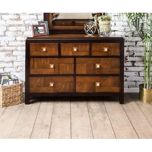 Furniture of America Patra Wood Dresser w/7 Drawers, Acacia/Walnut