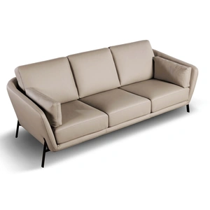 Diven Living Idra Leather Sofa, Spessorato Ardesia