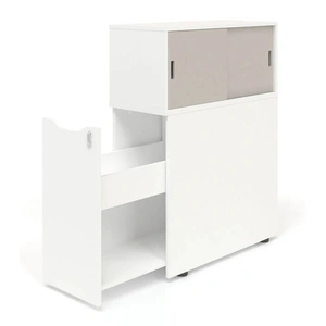 NARBUTAS Boxi Office Lockable Storage Tower w/Sliding Doors Top Bookcase