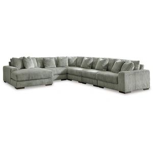 Ashley Furniture Lindyn 6-Piece Polyester U-Shaped Sectional Sofa w/Left Arm Chaise Facing