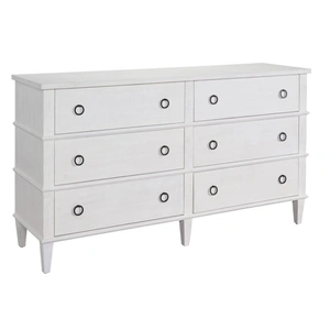 Universal Furniture Wood Double Dresser w/6 Drawers in Rustic Oak
