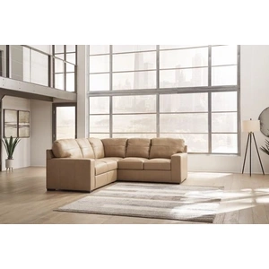 Ashley Furniture Bandon 2-Piece Leather L-Shaped Sectional Sofa, Toffee