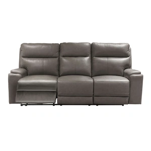 Klaussner Klaussner Santana Leather Power Reclining Sofa w/USB, Vateau Gray