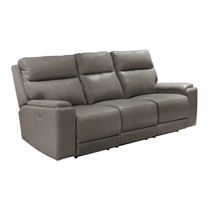 Klaussner Klaussner Santana Leather Power Reclining Sofa w/USB, Vateau Gray