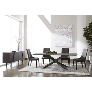 Essentials For Living Industry Rectangle Dining Table, Ash Grey & Distressed Black