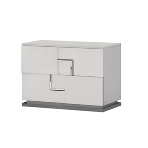 J&M Furniture Infinity Premium Wood Veneer 2-Drawer Nightstand, White