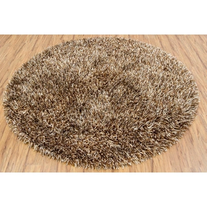 Chandra Iris Polyester Round Hand-woven Rug, 7'9-inch, Brown/Beige/Chocolate