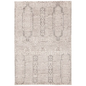Chandra Isla Wool Rectangular Hand-knotted Rug, Grey/White