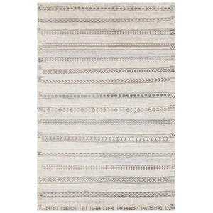 Chandra Isla Wool Rectangular Hand-knotted Rug, White/Grey