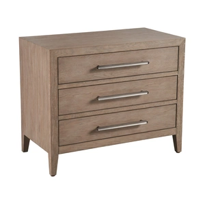 Universal Furniture Cove Wood Nightstand w/3 Drawers, Gray Oak