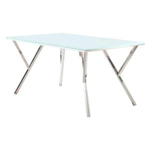 Chintaly Imports Jade Starphire Glass Dining Table, Super White