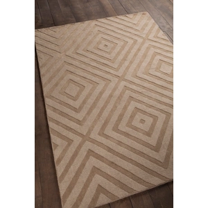 Chandra Jaipur Wool Rectangular Hand-woven Rug, Tan