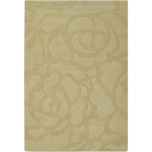Chandra Jaipur Wool Rectangular Hand-woven Rug, Gold