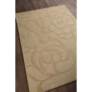 Chandra Jaipur Wool Rectangular Hand-woven Rug, Gold