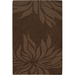 Chandra Jaipur Wool Rectangular Hand-woven Rug, Brown, Composition 1