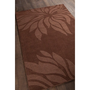 Chandra Jaipur Wool Rectangular Hand-woven Rug, Brown, Composition 1