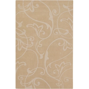 Chandra Jaipur Wool Rectangular Hand-woven Rug, Beige