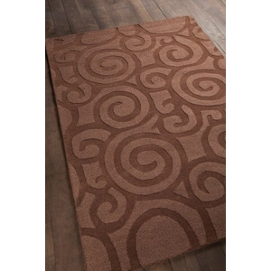 Chandra Jaipur Wool Rectangular Hand-woven Rug, Brown, Composition 2