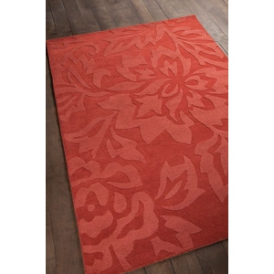 Chandra Jaipur Wool Rectangular Hand-woven Rug, Red