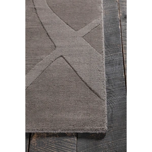 Chandra Jaipur Wool Rectangular Hand-woven Rug, Grey