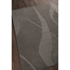 Chandra Jaipur Wool Rectangular Hand-woven Rug, Grey