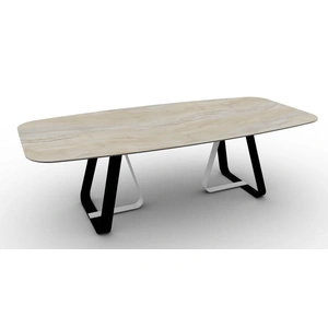 Calligaris Sunshine W98.4-inch Ceramic/Metal Customizable Elliptical Dining Table