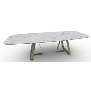 Calligaris Sunshine W118.1-inch Ceramic/Metal Customizable Elliptical Dining Table