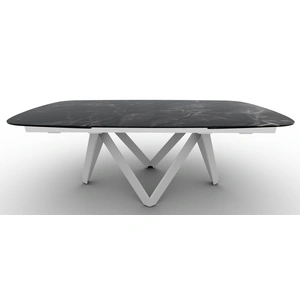 Calligaris Cartesio W78.7-inch-97.6-inch-116.1-inch Ceramic/Metal/Wood Customizable Extendable Elliptical Dining Table