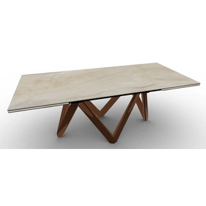 Calligaris Cartesio W78.7-inch-98.4-inch-118.1-inch Ceramic/Metal/Wood Customizable Extendable Rectangular Dining Table