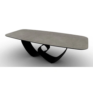 Calligaris Breeze W98.4-inch Ceramic/Metal Customizable Elliptical Dining Table