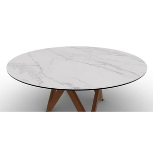 Calligaris Cartesio Wood/Ceramic Round Dining Table