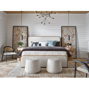 Universal Furniture Nomad Fabric/Wood Panel Bedroom Set, Canberra Ivory/White Oak