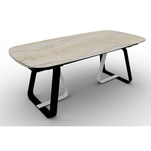 Calligaris Sunshine W78.7-inch Ceramic/Metal Customizable Extendable Elliptical Dining Table