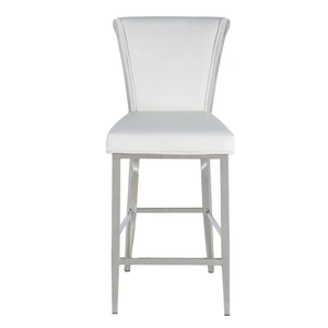 Chintaly Imports Joy Flare Back PU Counter Stool, White