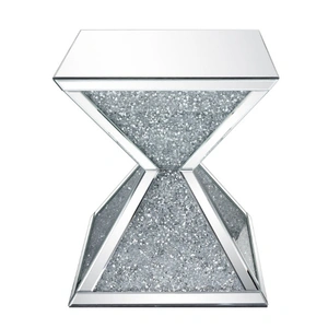 ACME Glam Noralie 84902 Mirrored/Faux Diamonds End Table, Square