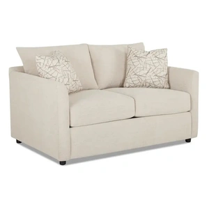 Klaussner Atlanta Fabric Loveseat, Curious Pearl/Dash Latte