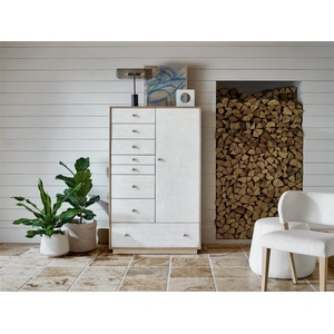 Universal Furniture Nomad Fabric/Wood Panel Bedroom Set, Canberra Ivory/White Oak