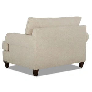 Klaussner Alexa Fabric Chair w/Nailheads, Beige