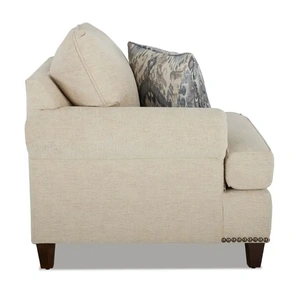 Klaussner Alexa Fabric Chair w/Nailheads, Beige