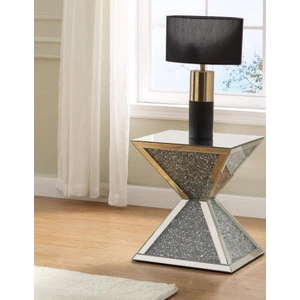 ACME Glam Noralie 84902 Mirrored/Faux Diamonds End Table, Square