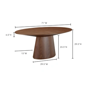 MOE'S Otago Oval Dining Table, Walnut