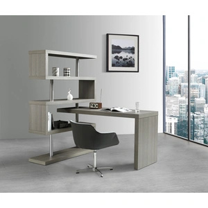 J&M Furniture KD002 Modern Office Desk, Matte Grey