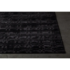 Chandra Keira Viscose Rectangular Handmade Rug, Black, Composition 2