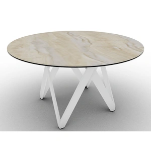 Calligaris Cartesio W62.9-inch Ceramic/Metal/Wood Customizable Round Dining Table